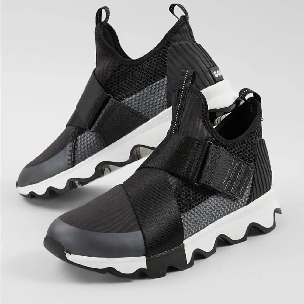 ✨Sorel Kinetic Black Mesh Front Strap High Top Athletic Sz 8.5 Sneakers✨ - Picture 9 of 10